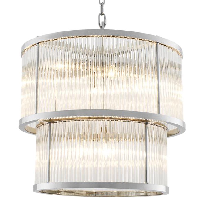 Люстра Chandelier Pasadena Nickel Никель Прозрачное Стекло Люстра Chandelier Pasadena Nickel Никель Прозрачное Стекло в Брянске | Loft Concept