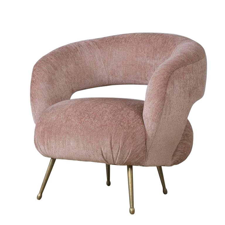 Кресло LAUREL LOUNGE CHAIR Латунь Розовый пастельный Кресло LAUREL LOUNGE CHAIR Латунь Розовый пастельный в Брянске | Loft Concept