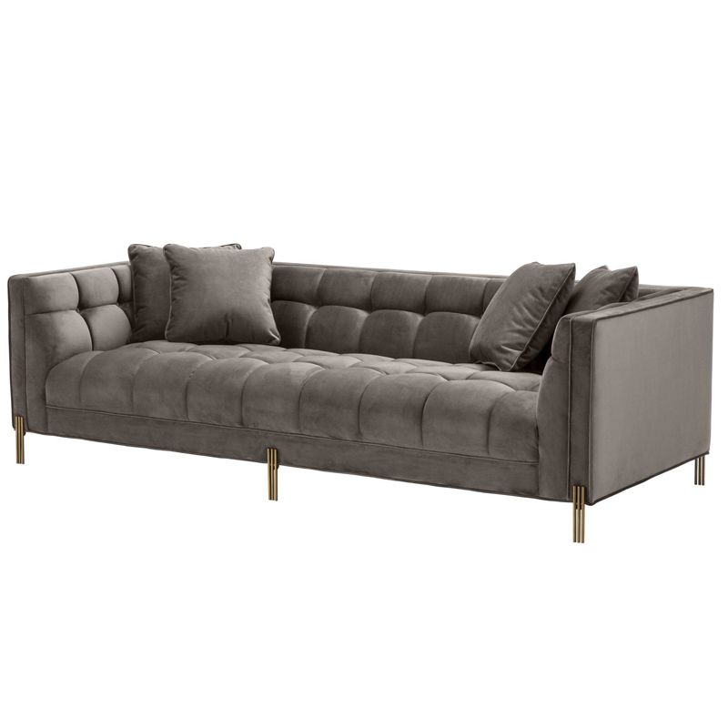 Диван Eichholtz Sofa Sienna grey Серый Матовая латунь Диван Eichholtz Sofa Sienna grey Серый Матовая латунь в Брянске | Loft Concept