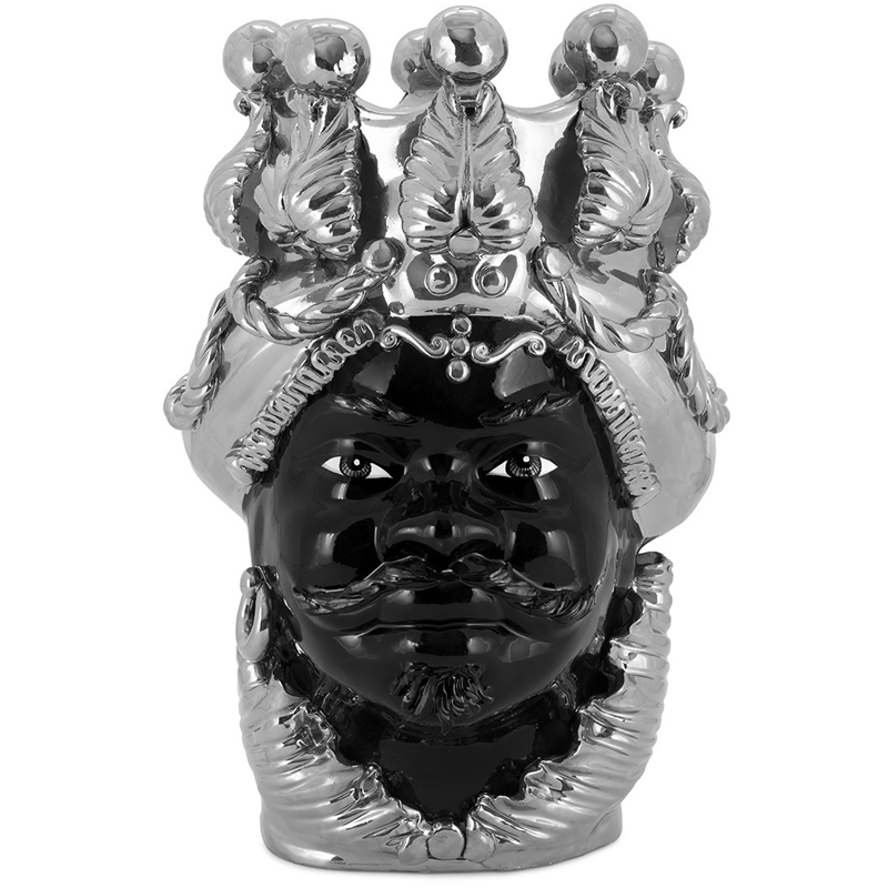 Ваза VASE MORO MAN BIG DREAMS silver Черный Серебряный Ваза VASE MORO MAN BIG DREAMS silver Черный Серебряный в Брянске | Loft Concept