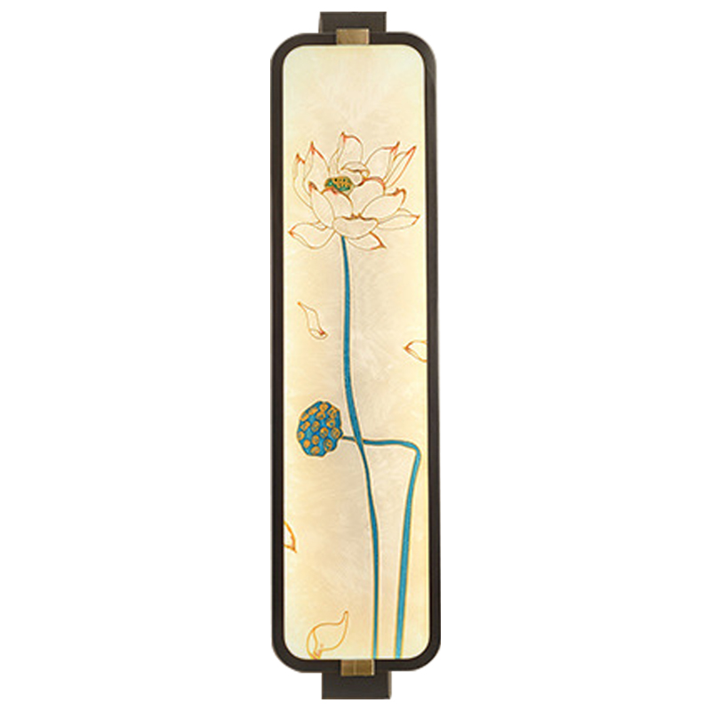 Настенный светильник Lotus Oriental Scenes Wall Lamp Темная медь Бежевый Мульти Настенный светильник Lotus Oriental Scenes Wall Lamp Темная медь Бежевый Мульти в Брянске | Loft Concept