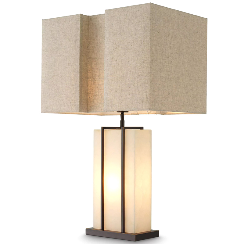 Настольная лампа Eichholtz Table Lamp Graham Темная бронза Бежево-серый Кремовый Настольная лампа Eichholtz Table Lamp Graham Темная бронза Бежево-серый Кремовый в Брянске | Loft Concept
