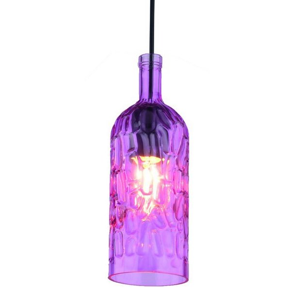 Подвесной светильник Geometry Glass Purpur Bottle Pendant Сиреневый Подвесной светильник Geometry Glass Purpur Bottle Pendant Сиреневый в Брянске | Loft Concept
