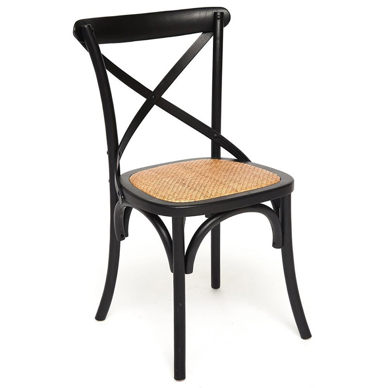 Стул Chaise Provence en Bois noir черный Черный Бежевый Стул Chaise Provence en Bois noir черный Черный Бежевый в Брянске | Loft Concept