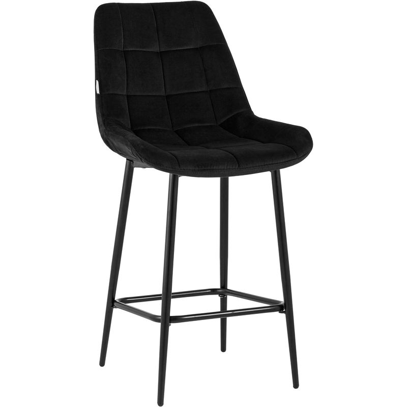 Стул Полубарный NANCY Chair посадка 65 см Черный Велюр Черный Стул Полубарный NANCY Chair посадка 65 см Черный Велюр Черный в Брянске | Loft Concept