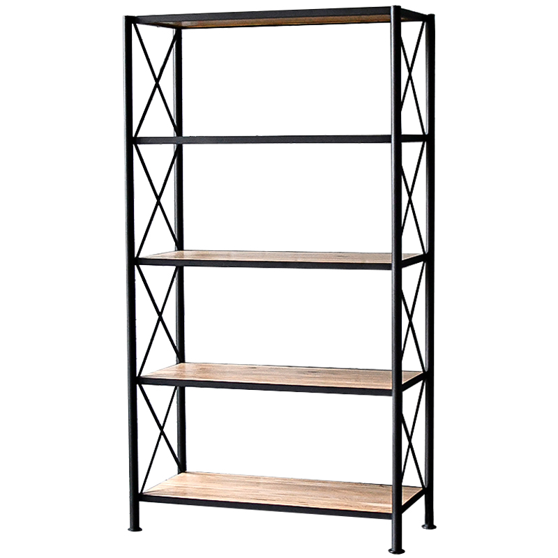 Стеллаж Buckley Industrial Metal Rust Rack Черный Древесина Стеллаж Buckley Industrial Metal Rust Rack Черный Древесина в Брянске | Loft Concept