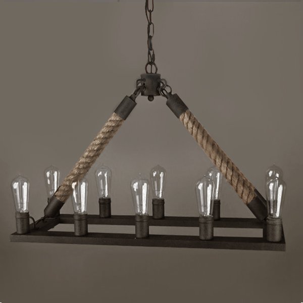 Люстра Square Mini 10 Loft Rope Light Коричневый Люстра Square Mini 10 Loft Rope Light Коричневый в Брянске | Loft Concept