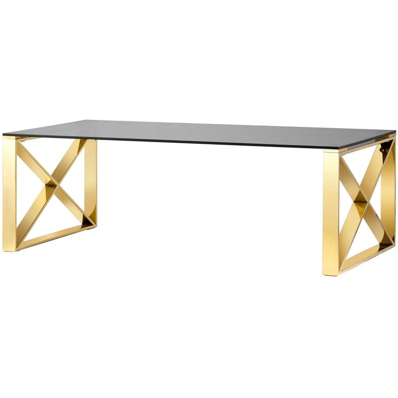 Столик кофейный Lannes Collection Gold Золотой Стекло Смок Столик кофейный Lannes Collection Gold Золотой Стекло Смок в Брянске | Loft Concept
