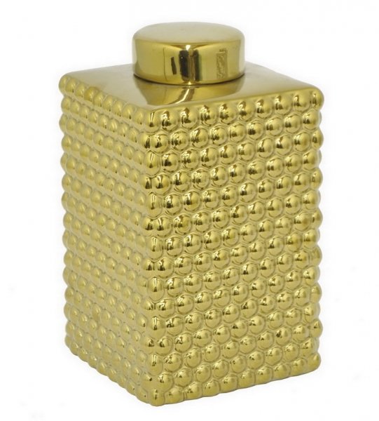 Сосуд с крышкой Chaplet Gold Big Золотой Сосуд с крышкой Chaplet Gold Big Золотой в Брянске | Loft Concept