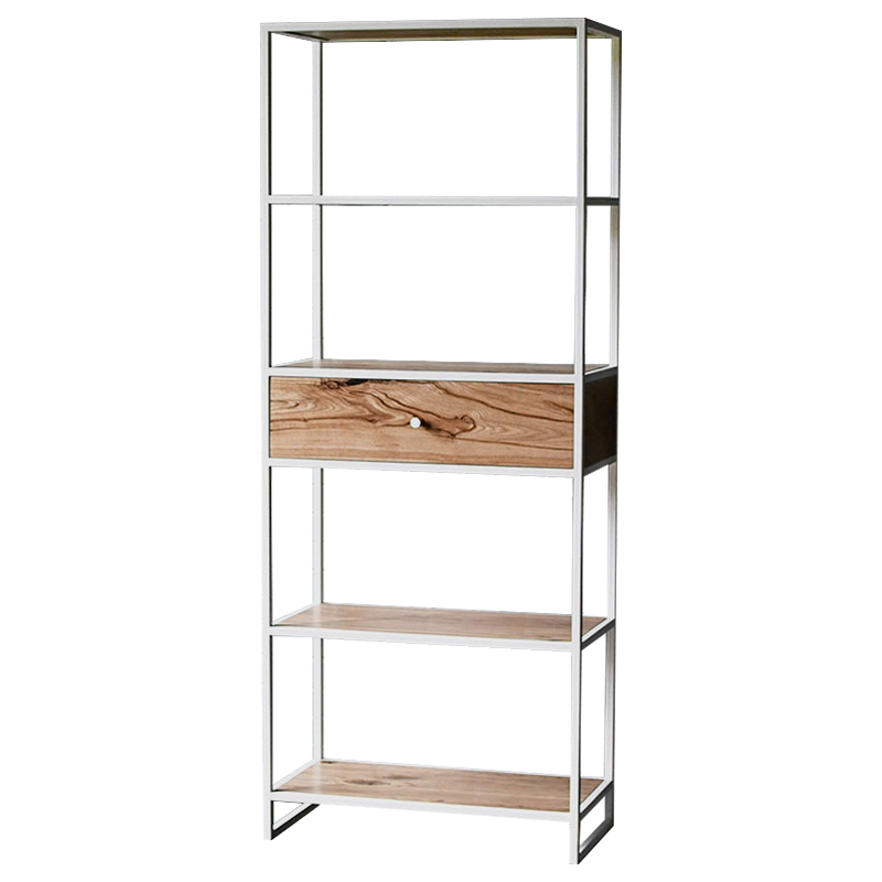Стеллаж Reeve Industrial Metal Rust Rack Древесина Белый Стеллаж Reeve Industrial Metal Rust Rack Древесина Белый в Брянске | Loft Concept