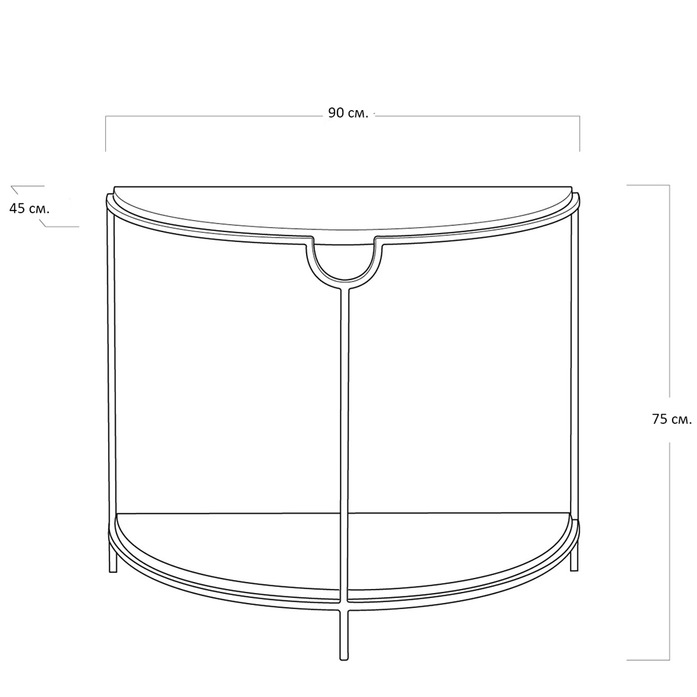 Консоль полукруглая с 2-мя полками Semicircular Console Консоль полукруглая с 2-мя полками Semicircular Console в Брянске