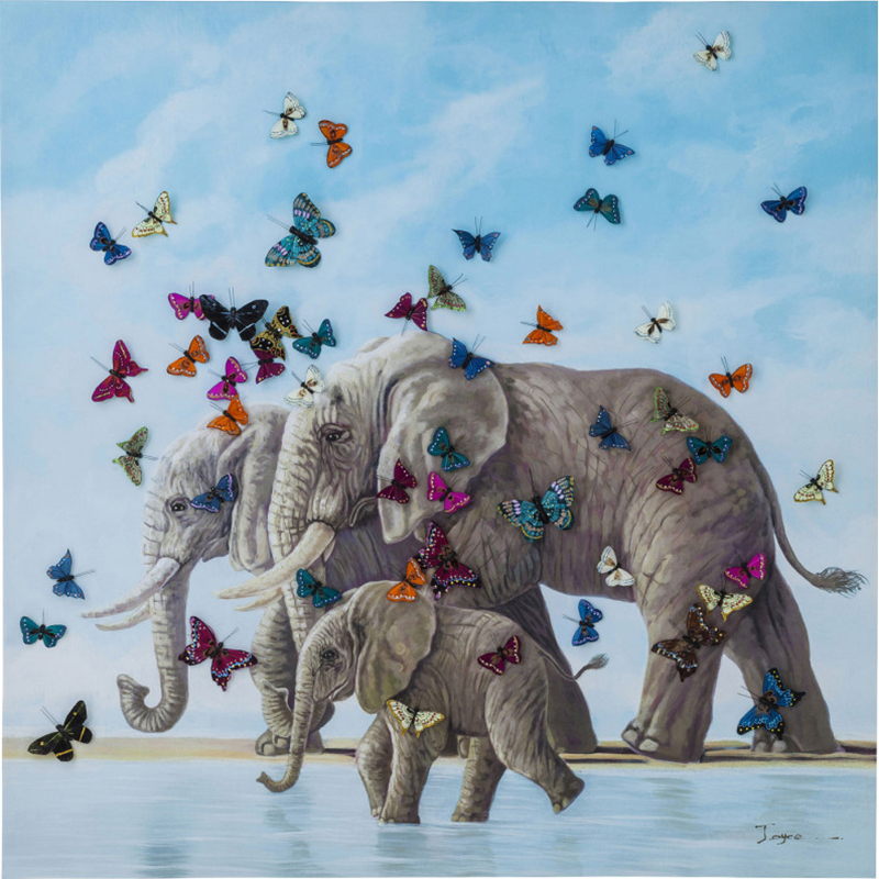 Картина Elephants with Butterflies painting  Мульти в Брянске | Loft Concept 