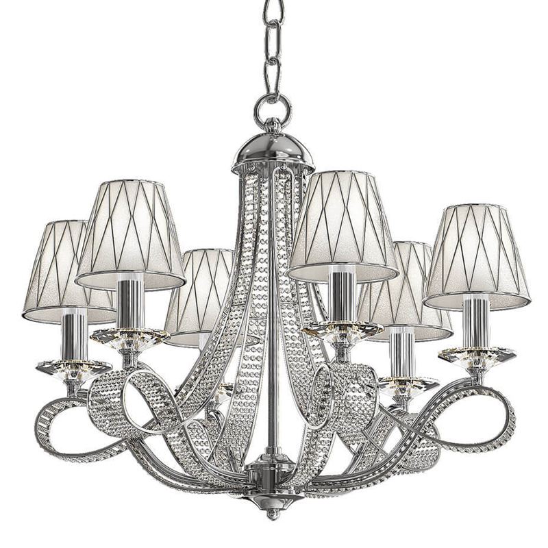 Люстра Franseza Chandelier chrome 67 Хром Белый Люстра Franseza Chandelier chrome 67 Хром Белый в Брянске | Loft Concept