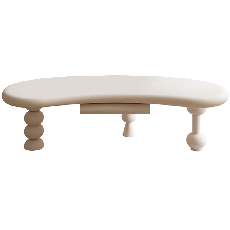 Кофейный стол с ящиком Martina Unique Shape Coffee Table Бежевый в Брянске | Loft Concept 