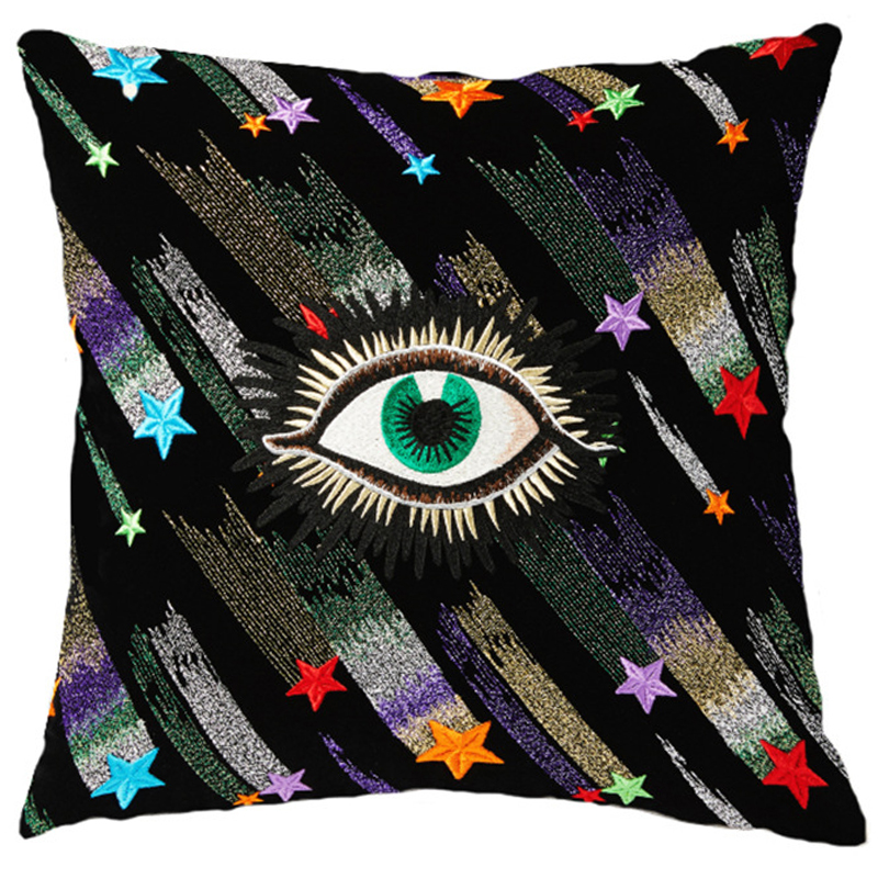 Декоративная подушка Стиль Gucci Starfall Eye Черный Мульти в Брянске | Loft Concept 