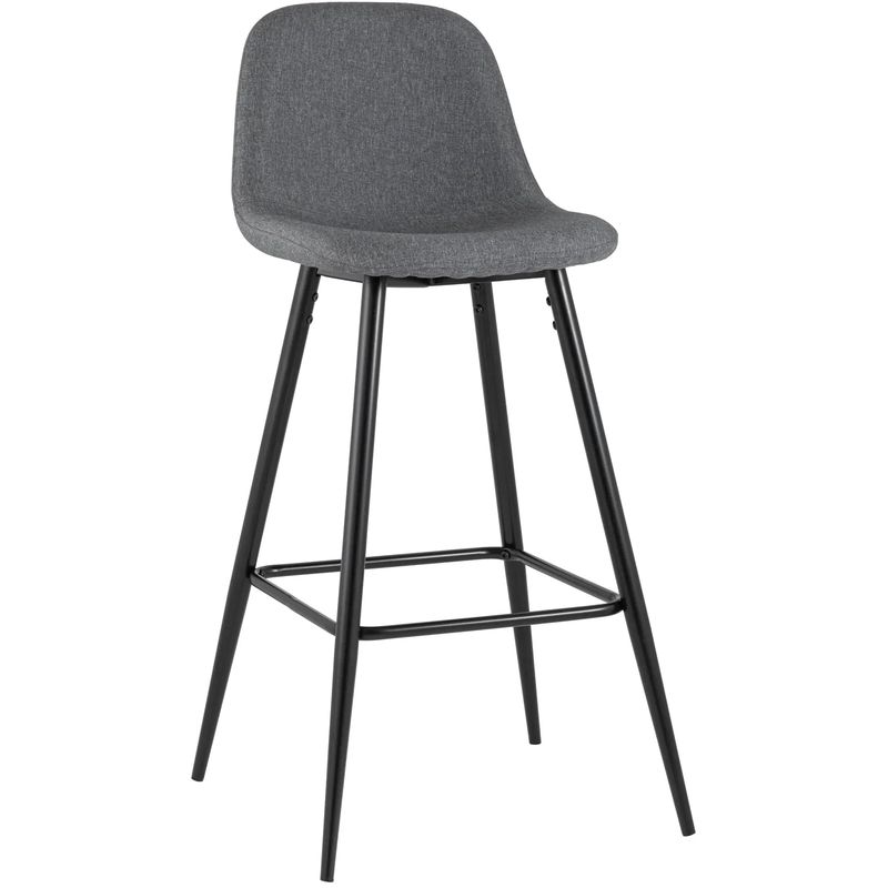 Барный Стул Archie Chair Серая Рогожка Серый Черный Барный Стул Archie Chair Серая Рогожка Серый Черный в Брянске | Loft Concept