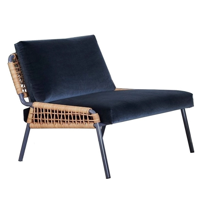 Кресло Patio Lounge Chair Сапфирово-синий Черный Древесина Кресло Patio Lounge Chair Сапфирово-синий Черный Древесина в Брянске | Loft Concept