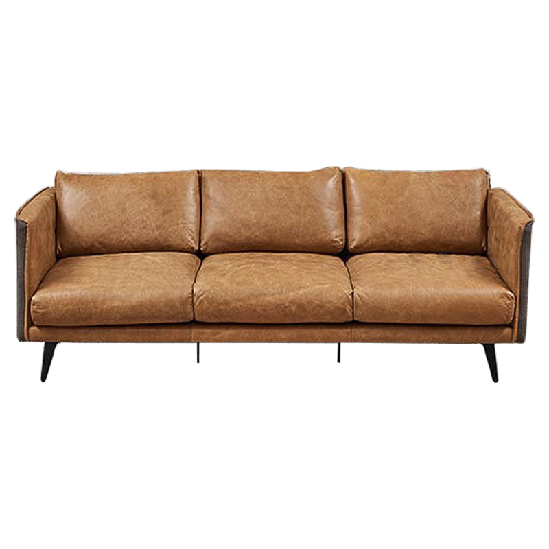 Диван Caramel Leather & Textiles Triple Sofa Карамель Черный Бежево-серый в Брянске | Loft Concept 