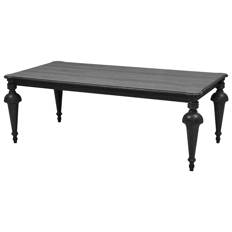 Обеденный деревянный стол Kelise Black Dinner Table Чёрный Черный Обеденный деревянный стол Kelise Black Dinner Table Чёрный Черный в Брянске | Loft Concept