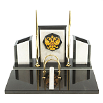 Настольный письменный набор из мрамора и змеевика с гербом России Marble Accessory варинант исполнения - 1 | Loft Concept в Брянске