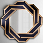 Зеркало восьмиугольное в черно-золотистой раме Pairing варинант исполнения - 1 | Loft Concept в Брянске