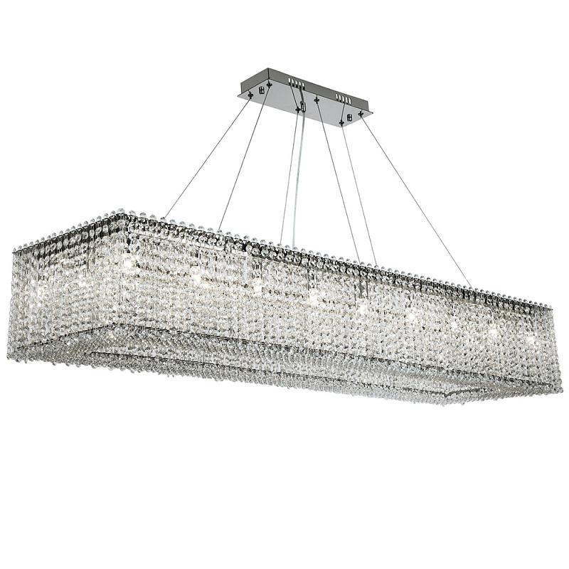 Прямоугольная люстра с хрустальными подвесками Crystal Art Chrome Rectangular Chandelier Хром Прозрачный Прямоугольная люстра с хрустальными подвесками Crystal Art Chrome Rectangular Chandelier Хром Прозрачный в Брянске | Loft Concept