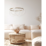 Люстра подвесная круглая золотого цвета с белыми изогнутыми световыми линиями Luke Lampco Tracer Lamp варинант исполнения - 13 | Loft Concept в Брянске