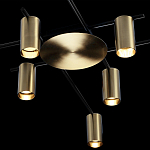 Потолочный светильник с 8-ю цилиндрическими плафонами цвета латунь TRIBES CHANDELIER варинант исполнения - 4 | Loft Concept в Брянске