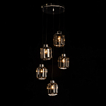 Люстра с 5-ю плафонами серого цвета Smoked Prism варинант исполнения - 3 | Loft Concept в Брянске