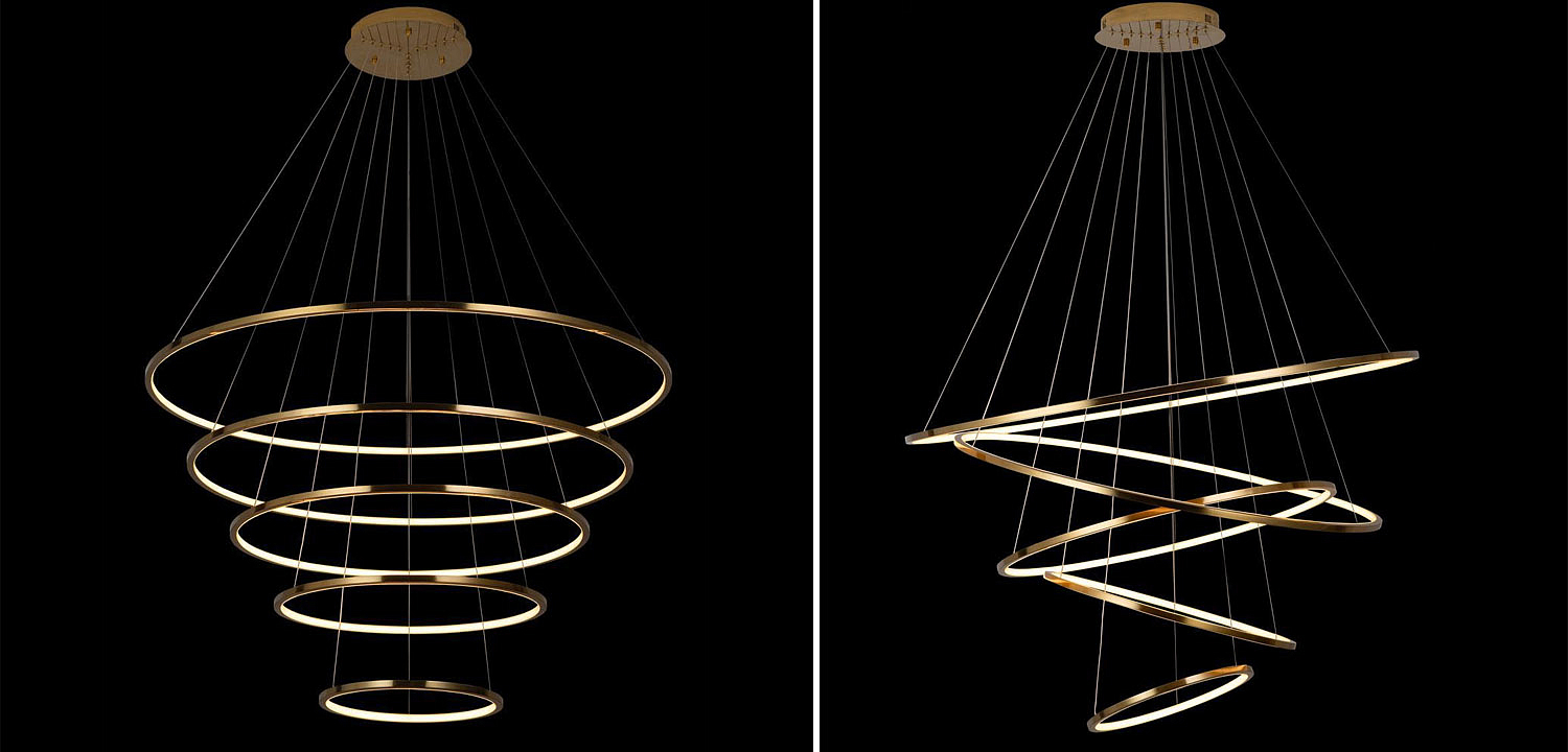 Люстра Ring Horizontal Quintet gold Люстра Ring Horizontal Quintet gold - Loft-Concept в Брянске