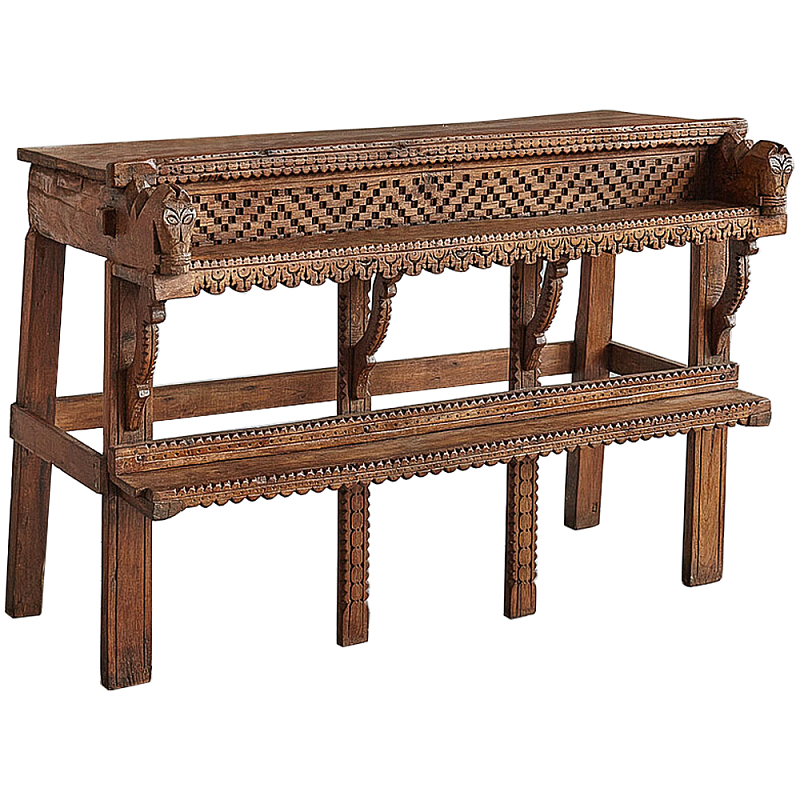 Консоль из антикварного тика Aleta Wooden Console Коричневый Консоль из антикварного тика Aleta Wooden Console Коричневый в Брянске | Loft Concept