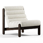 Кресло с деревянным каркасом и обивкой из белой ткани букле Medieval Furniture варинант исполнения - 2 | Loft Concept в Брянске