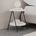 Стол приставной с 2-мя круглыми белыми столешницами ESSEL SIDE TABLE WHITE варинант исполнения - 7 | Loft Concept в Брянске