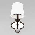 Бра с белым текстильным абажуром и декоративным основанием в виде четырехлистника с зеркальной вставкой Vitorino варинант исполнения - 3 | Loft Concept в Брянске