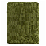 Плед из хлопка жемчужной вязки оливкового цвета Waffle Comfort варинант исполнения - 4 | Loft Concept в Брянске