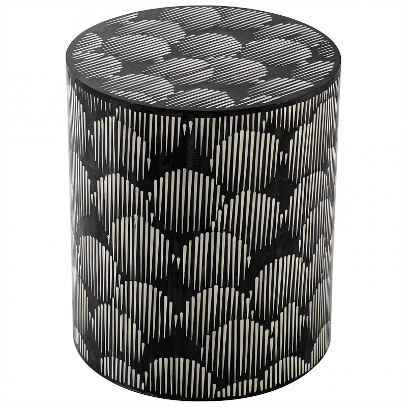 Табурет Black&white Indian Bone Inlay stool Черно-белый Табурет Black&white Indian Bone Inlay stool Черно-белый в Брянске | Loft Concept