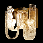 Бра с металлическим основанием золотого цвета и хрустальными подвесками Textured Glass варинант исполнения - 5 | Loft Concept в Брянске