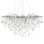 Люстра подвесная с прозрачными стеклянными подвесками в форме капель Диаметр 100 см Droplet Chandelier варинант исполнения - 16 | Loft Concept в Брянске