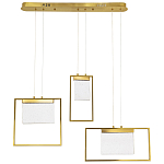 Подвесной геометрический светильник со стеклом Rectangle Geometry Trio Glass Chandelier варинант исполнения - 2 | Loft Concept в Брянске