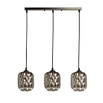 Люстра с тремя плафонами из серого граненого стекла Smoked Prism варинант исполнения - 2 | Loft Concept в Брянске