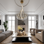 Люстра подвесная из металла с хрустальными прозрачными подвесками Quasar 81 варинант исполнения - 6 | Loft Concept в Брянске