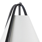 Торшер с черным каркасом и белым тканевым абажуром в форме конуса Stylish Solution варинант исполнения - 2 | Loft Concept в Брянске