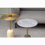 Кофейный столик круглый из мрамора серый Reliable Foundation варинант исполнения - 1 | Loft Concept в Брянске