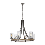 Люстра с цилиндрическим плафонами из толстого волнистого стекла в индустриальном стиле Feiss варинант исполнения - 8 | Loft Concept в Брянске