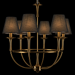 Люстра на металлическом основании бронзового цвета с 6-ю черными конусовидными абажурами Dignity варинант исполнения - 7 | Loft Concept в Брянске