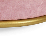 Банкетка круглая пыльно-розовый велюр на 4-х металлических ножках золотого цвета SANJAY варинант исполнения - 3 | Loft Concept в Брянске