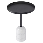 Кофейный столик с круглой чёрной столешницей и мраморным основанием Exquisite Practicality варинант исполнения - 1 | Loft Concept в Брянске