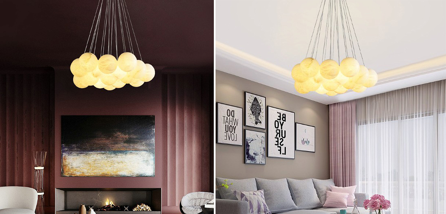 Каскадный Cветильник 16 Шариков из натурального мрамора Marble Balls Lamp Каскадный Cветильник 16 Шариков из натурального мрамора Marble Balls Lamp - Loft-Concept в Брянске