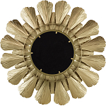 Зеркало круглое настенное в металлической раме Sunny Golden Petals варинант исполнения - 4 | Loft Concept в Брянске