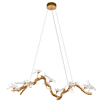 Люстра подвесная линейная с прозрачными стеклянными птичками на ветвях Serip Voa варинант исполнения - 2 | Loft Concept в Брянске